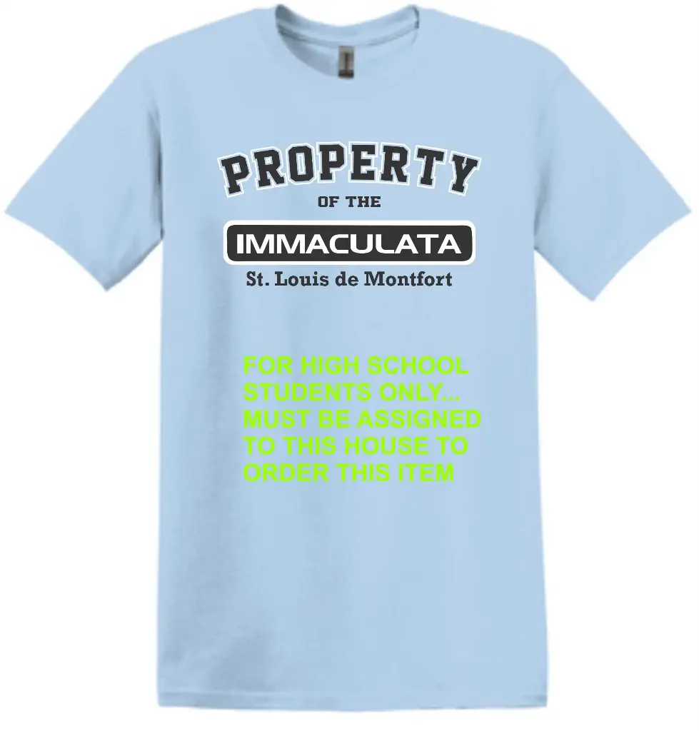 Immaculata PE T shirt for St Louis de Montfort - 8000 Light Blue