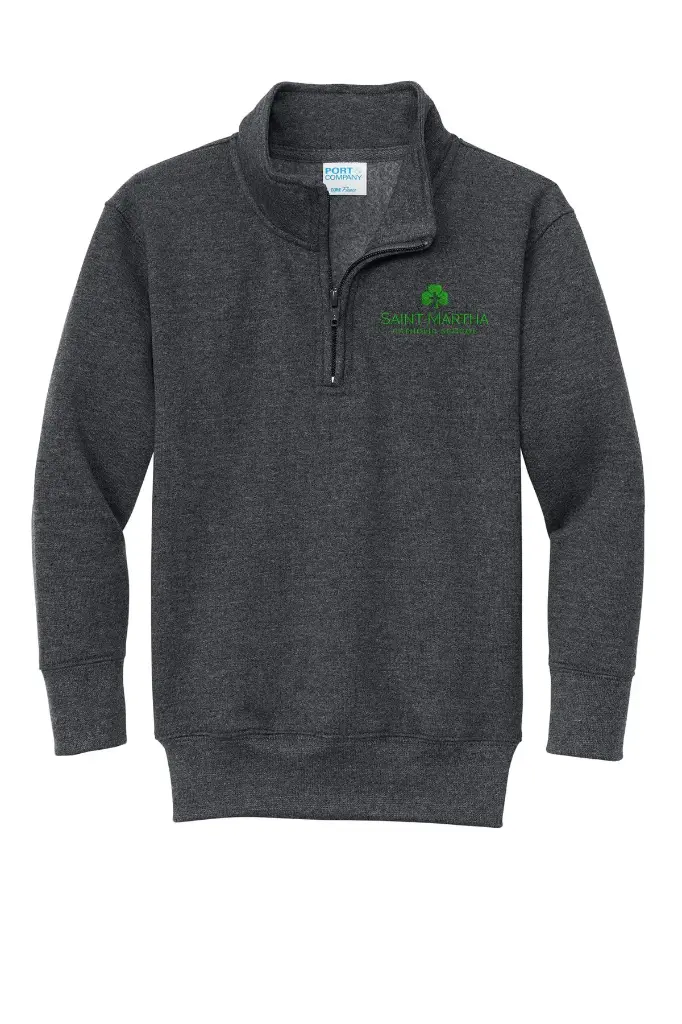 St Martha School Approved Embroidered Dark Heather Grey Pullover - 