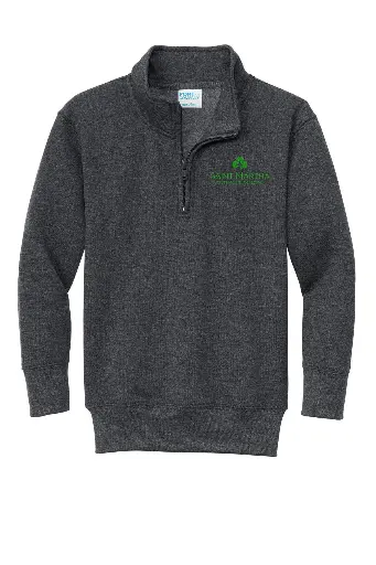 St Martha School Approved Embroidered Dark Heather Grey Pullover - PC78YQ