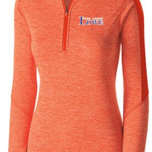 Lowe XC Women & Girls 1/2 zip Holloway 222742 quarter-zip pullover with a logo on the left chest, displayed on a mannequin with neutral background.