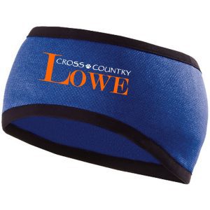 Lowe XC Ladies Artillery Headband Holloway 223828 with orange text, designed for athletic use, featuring a snug fit and moisture-wicking material.