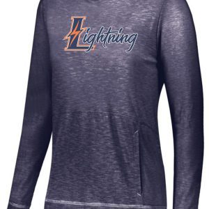 Navy blue Lightning hoodie with logo.