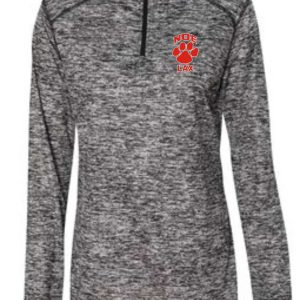 Gray long-sleeve shirt with lacrosse logo.