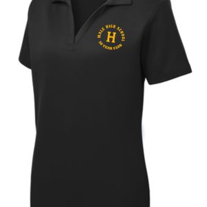 Black polo shirt with Male High School logo.