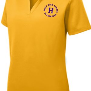 Yellow polo shirt with Hale High School logo.