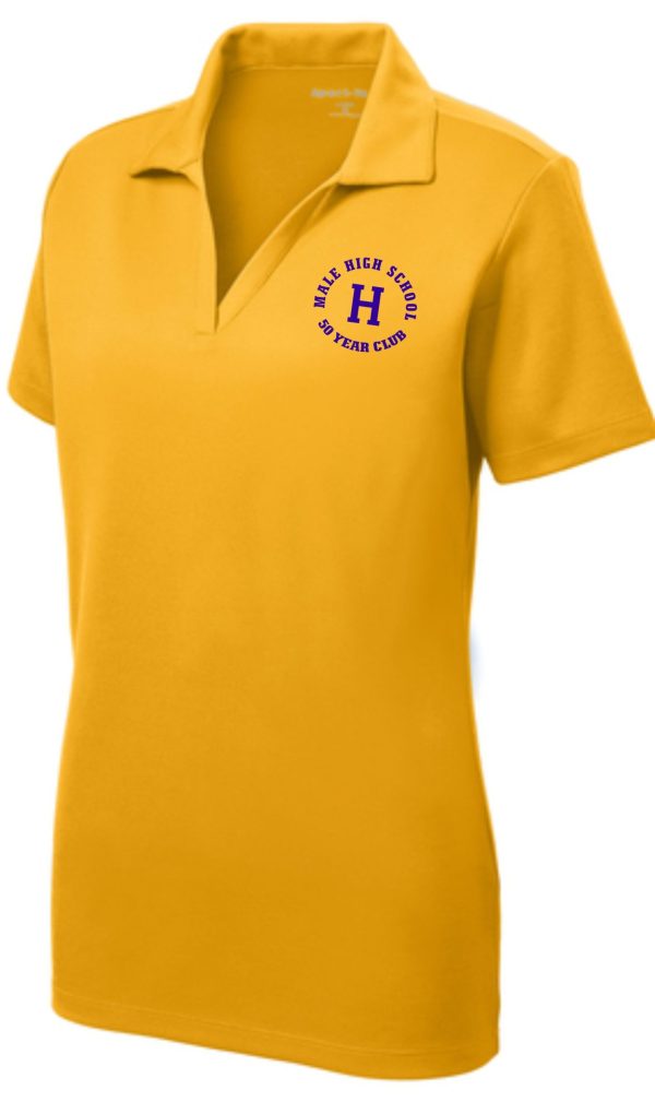 Yellow polo shirt with Hale High School logo.