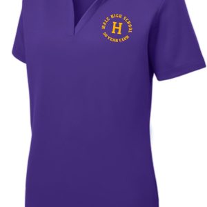 Purple polo shirt with Male High School logo.