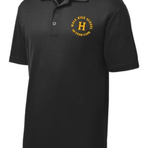 Black polo shirt with Male High School logo.