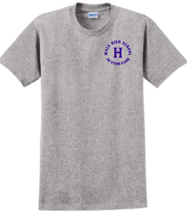 Grey t-shirt with Male High School logo.