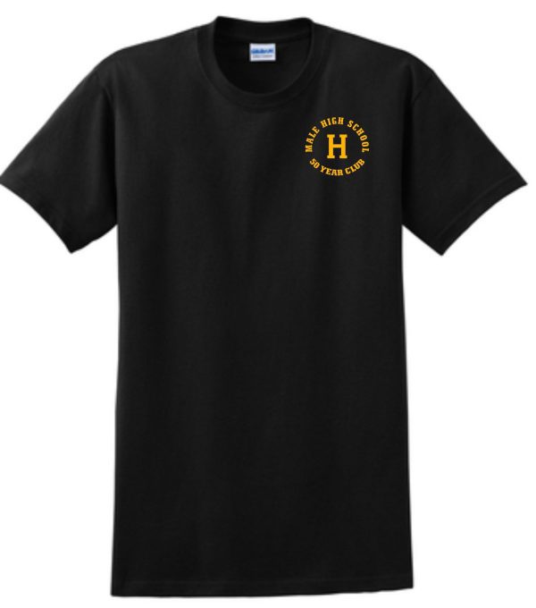 Black t-shirt with Male High School logo.