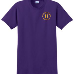 Purple t-shirt with Male High School logo.