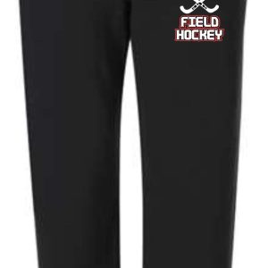 Black sweatpants with "Noe Field Hockey" logo.