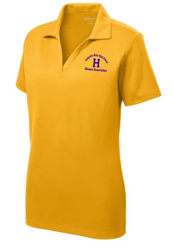 Yellow polo shirt with Louisville Male High School logo.