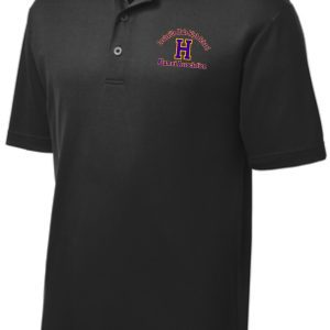 Black polo shirt with Louisville Male High School Alumni Association logo.