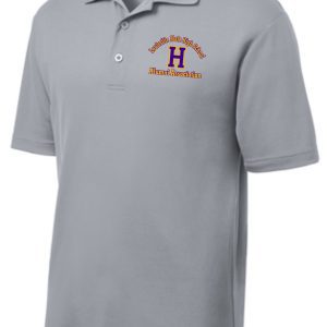 Gray polo shirt with Louisville Male High School logo.