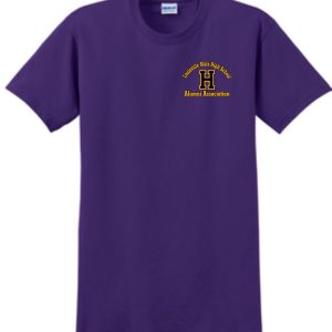 Purple t-shirt with Louisville Male High School alumni logo.