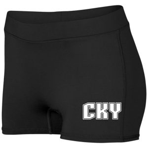 Black athletic shorts with CKY logo.