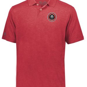 Manual Lady Crimson Soccer Mens Repreve Eco polo Aug 222575 with a black and white logo on the left chest area.