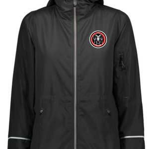 Manual Lady Crimson Soccer ADULT MENS Full zip 229582 with a hood and zipper, featuring a logo on the left chest and sleeve details.