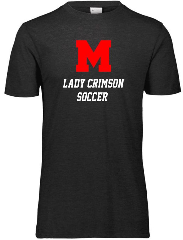 Gray Manual Lady Crimson Soccer LETTERS Aug 3065 Mens Tri Blend T-shirt