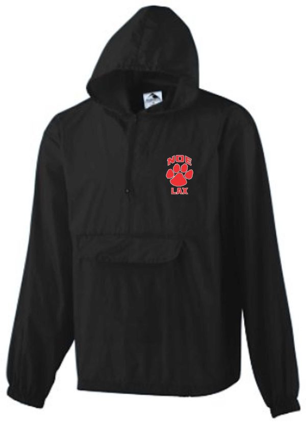 Black hooded jacket with Noe LAX logo.