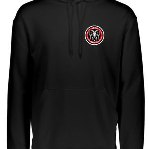 Manual Lady Crimson Soccer Moisture wicking Hoodie Aug 5505 with a red and white circular logo on the left chest area.