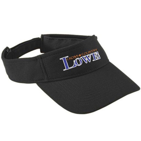 Lowe XC visor with "cross country love" embroidered in purple and white.