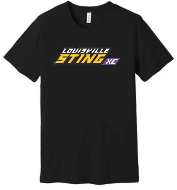 Black t-shirt with Louisville Sting logo.