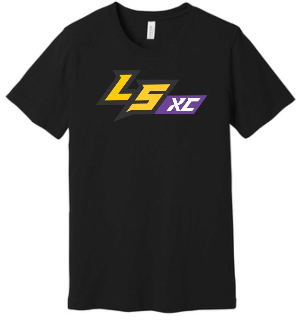 Black t-shirt with LS XC logo.