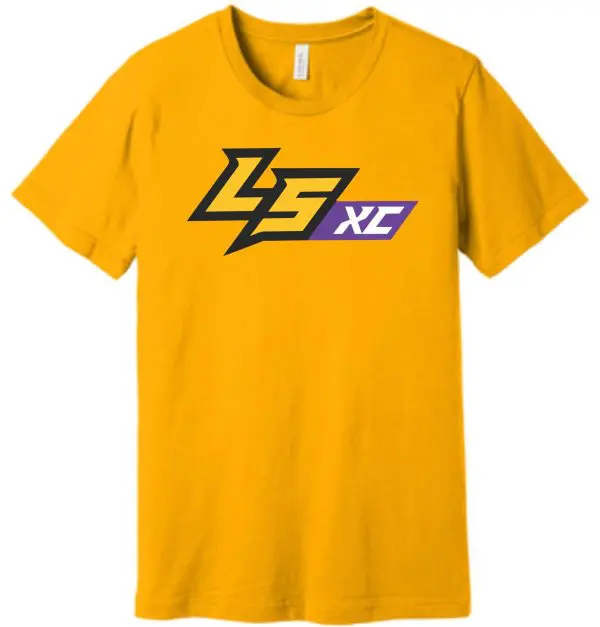 Yellow t-shirt with LS XC logo.