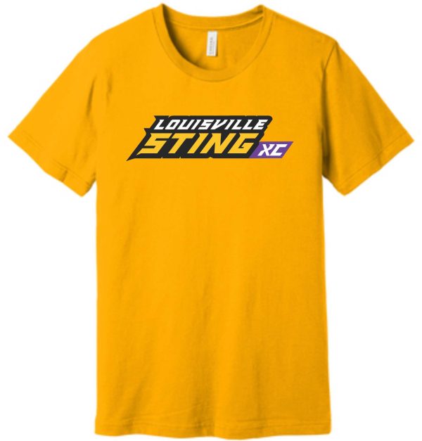 Yellow t-shirt with Louisville Sting logo.