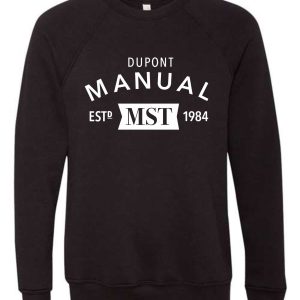 Black sweatshirt with "Dupont Manual" logo.