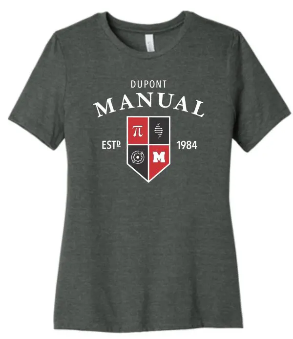 Gray t-shirt with Dupont Manual logo.