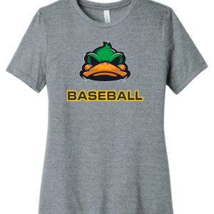 Gray t-shirt with a duck and baseball logo.