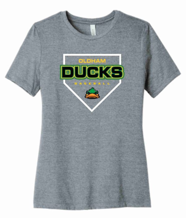 Gray T-shirt with Oldham Ducks logo.