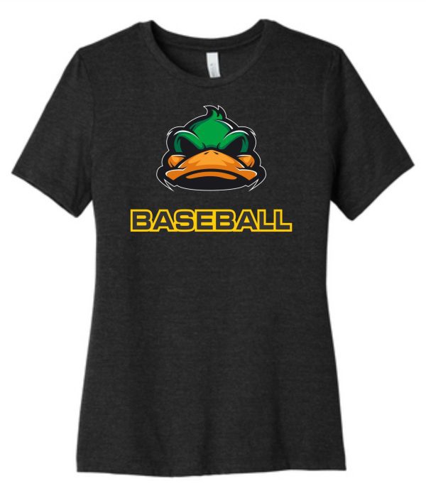 Black t-shirt with a duck and "baseball"