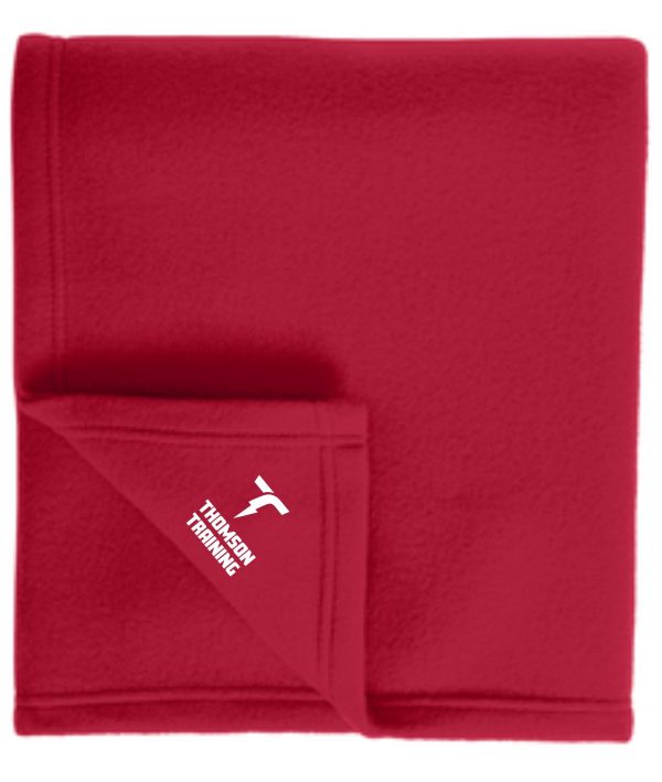 Thomson Training Embroidered Fleece stadium blanket BP60 neatly folded with a white logo on the corner.