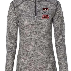 Gray long-sleeve shirt with field hockey logo.