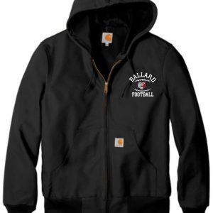 Ballard Football Carhartt ® Thermal-Lined Duck Jkt CTJ131 with a zippered front, featuring an embroidered logo that reads "ballard football" on the left chest.