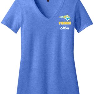 Blue Vikings Mom V-neck T-shirt