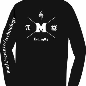 Black long-sleeve shirt with white logo.