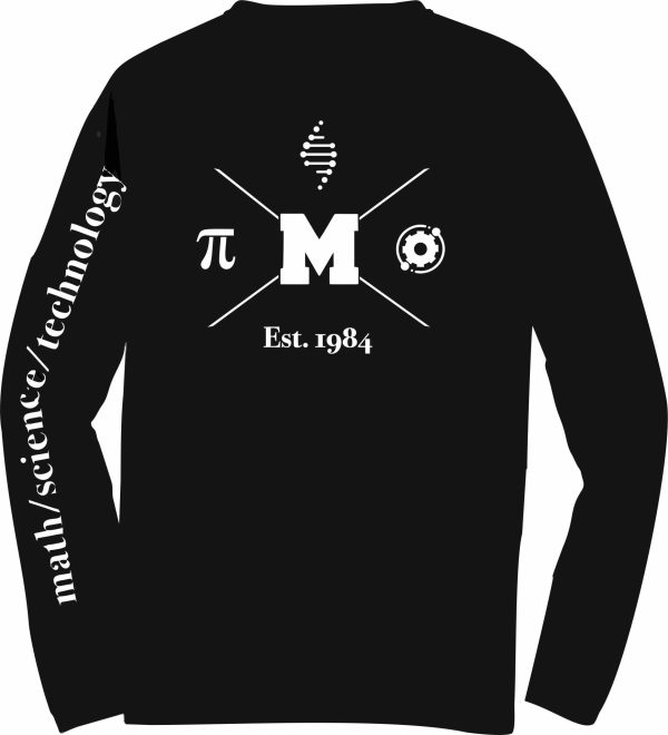 Black long-sleeve shirt with white logo.