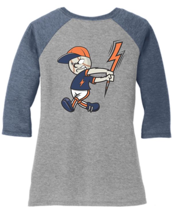 Baseball character with lightning bolt on shirt.