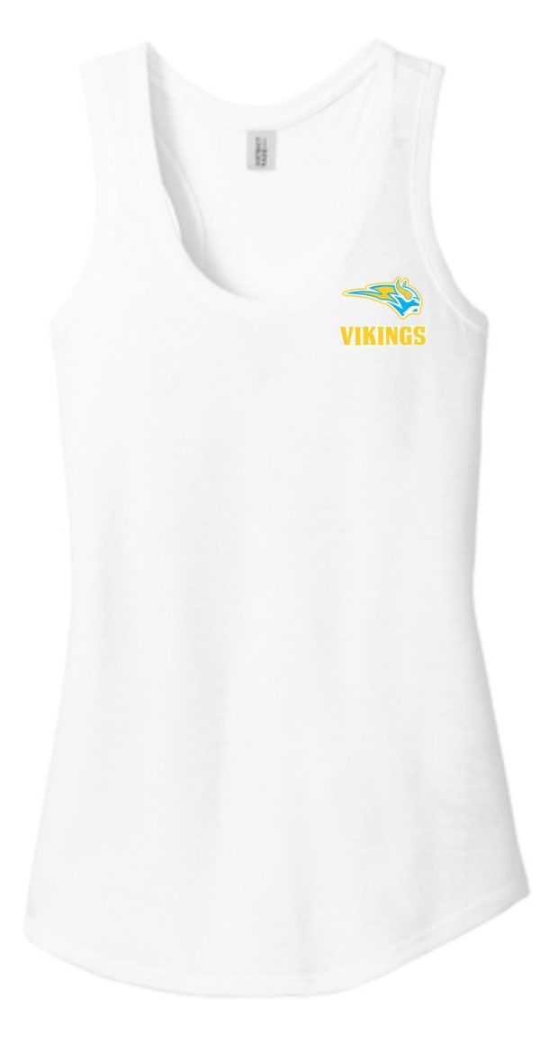 White tank top with Vikings logo.