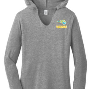 Gray long-sleeve hoodie with Vikings logo.