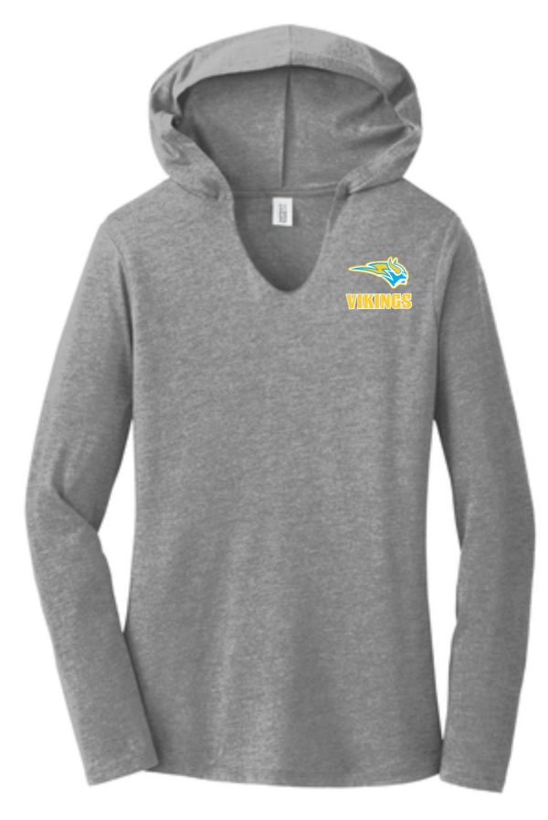 Gray long-sleeve hoodie with Vikings logo.