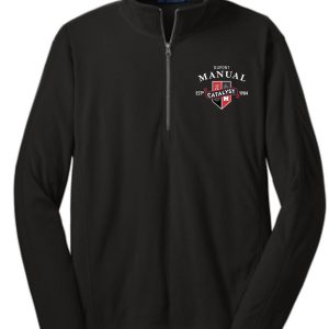 Black long-sleeve zippered fleece with logo.