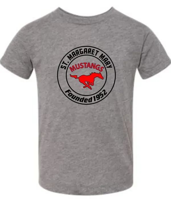 Gray t-shirt with St. Margaret Mary logo.