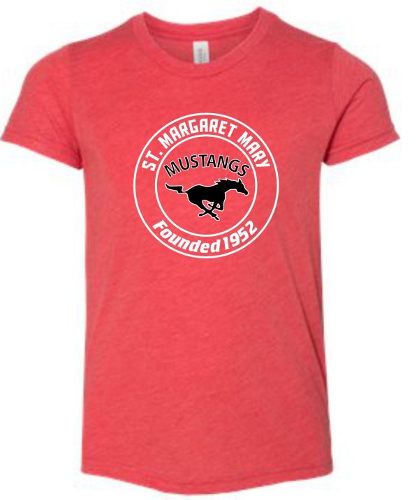 Red t-shirt with St. Margaret Mary logo.