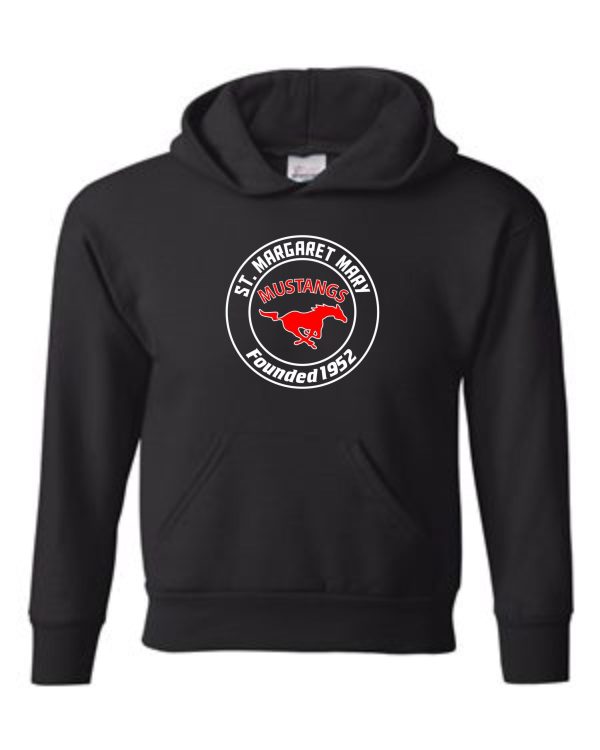 Black hoodie with St. Margaret Mary logo.